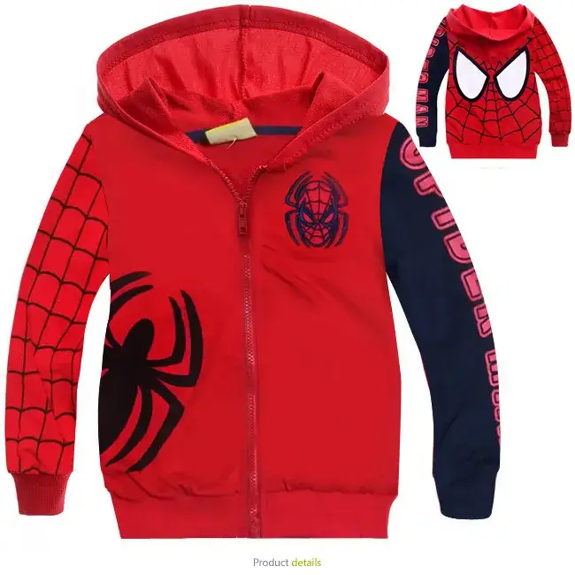 Spiderman Cardigan Red Boys Hoodie Zipper Jacket — feature 19