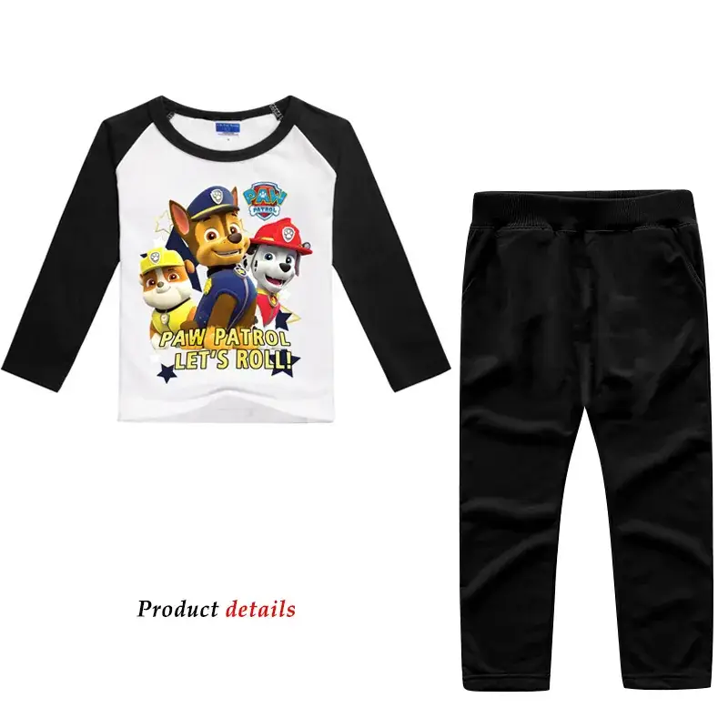 New Kids Paw Patrol T-Shirt & Pants Set Black White — feature 8