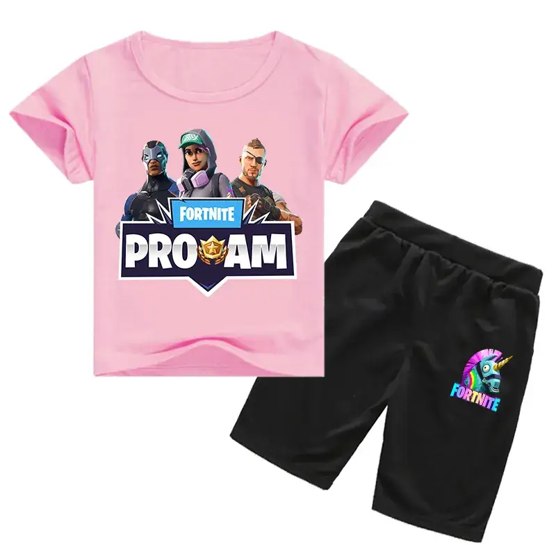 Fortune 7 Proamer Kids Cotton Shorts Set Blue Black - Image 7