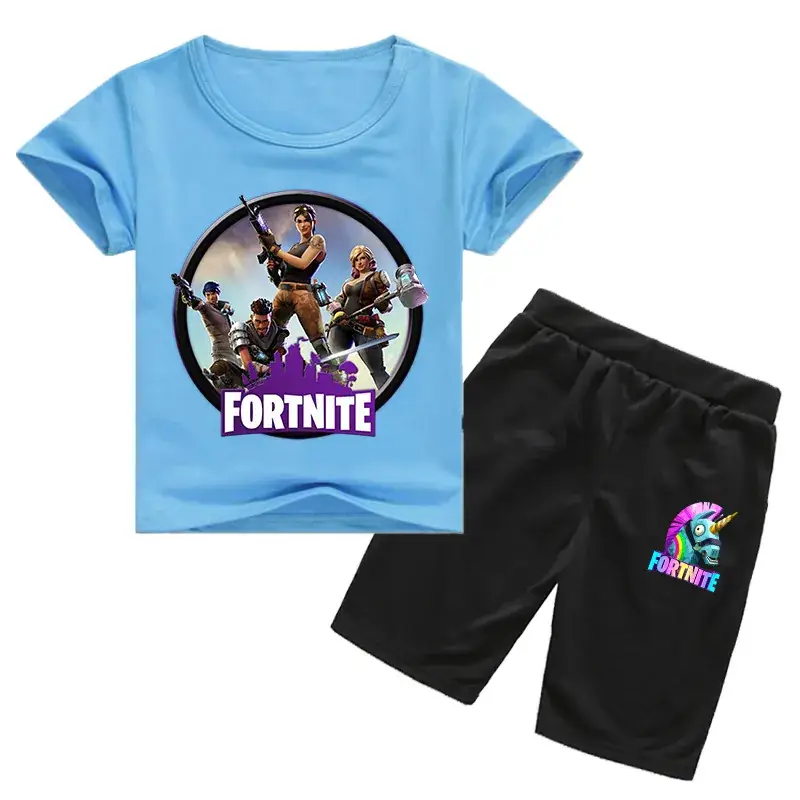 Fortnite Kids Cotton T-Shirt Shorts Set Red White Black - Image 6