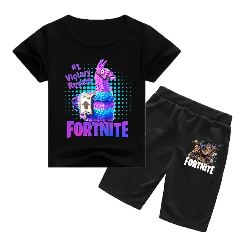 Fortnite Victory Royale Kids T-Shirt & Shorts Set Blue Black - Image 6