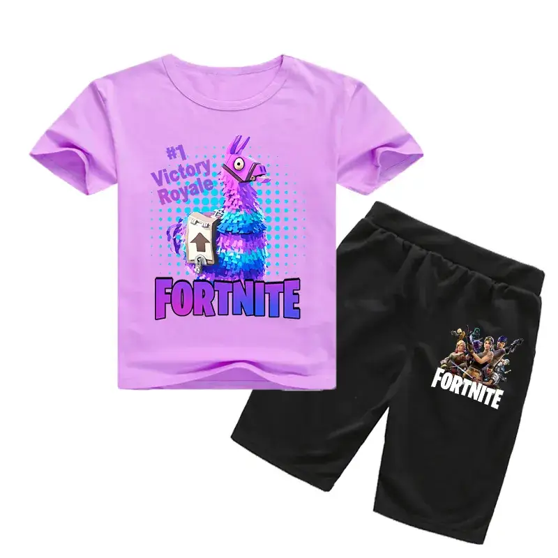 Fortnite Victory Royale Kids T-Shirt & Shorts Set Blue Black - Image 5