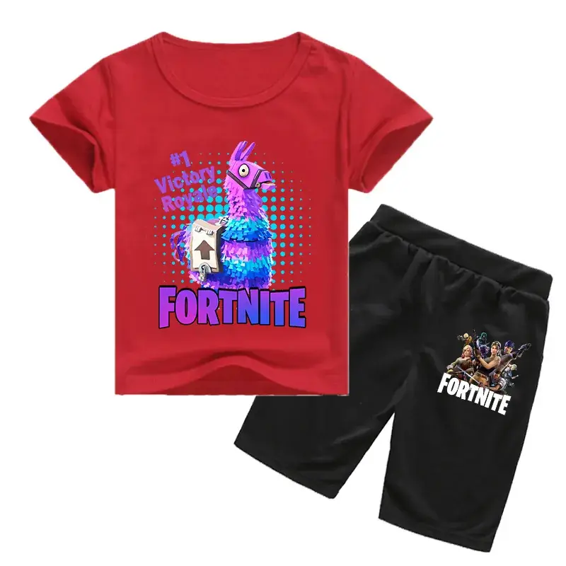 Fortnite Victory Royale Kids T-Shirt & Shorts Set Blue Black - Image 4