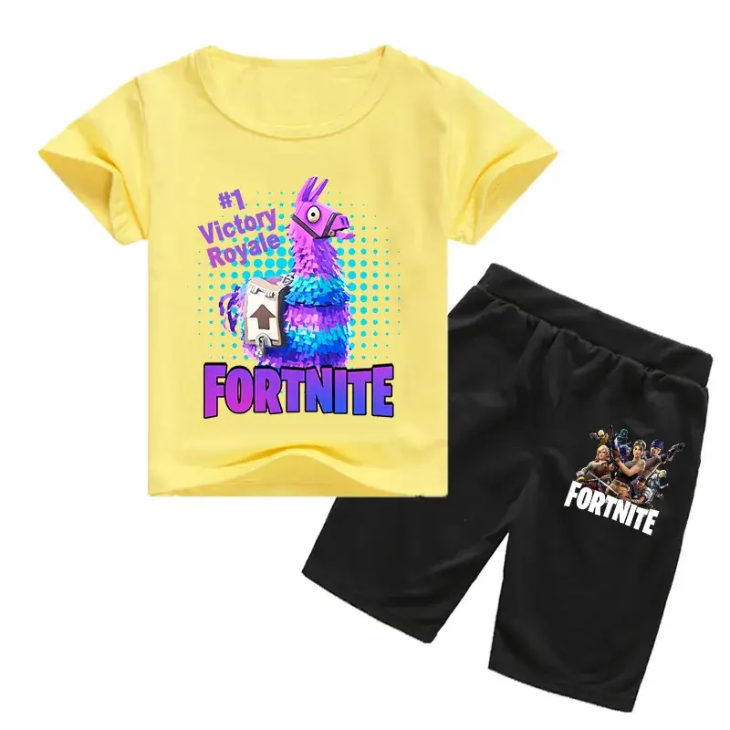 Fortnite Victory Royale Kids T-Shirt & Shorts Set Blue Black - Image 3