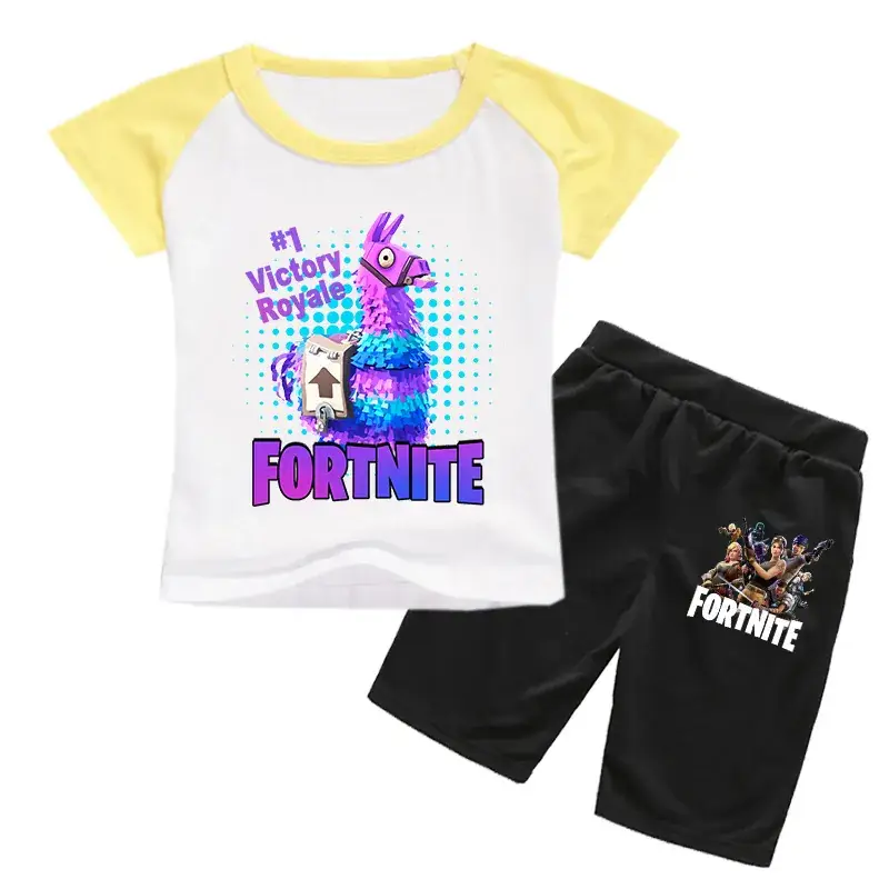 Fortnite Victory Royale Kids T-Shirt & Shorts Set Blue Black - Image 11