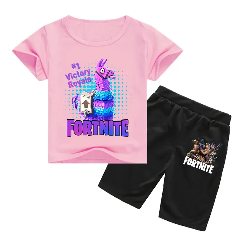 Fortnite Victory Royale Kids T-Shirt & Shorts Set Blue Black - Image 2