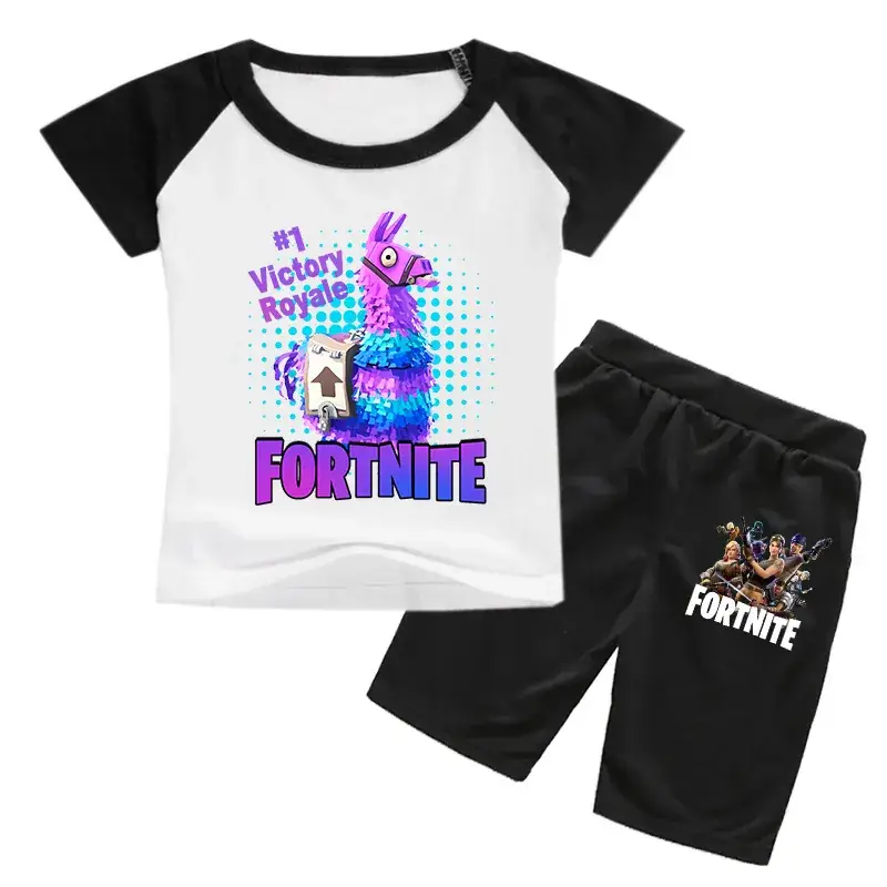 Fortnite Victory Royale Kids T-Shirt & Shorts Set Blue Black - Image 8