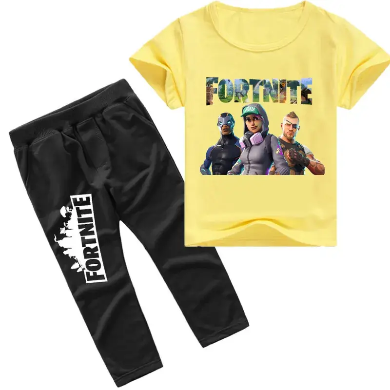 Fortnite Printed Boys Yellow Black Casual Set - Image 9