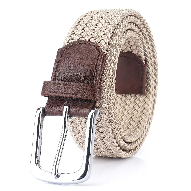 Men's Canvas Belt Brown Pin Buckle