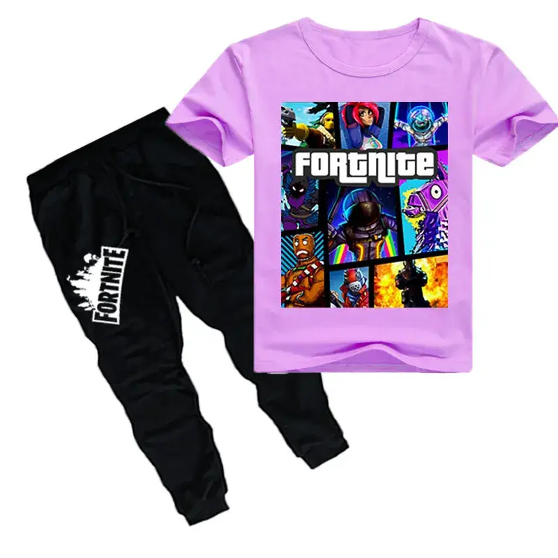 Kids Printed T-Shirt & Pants Set Yellow Black - Image 4