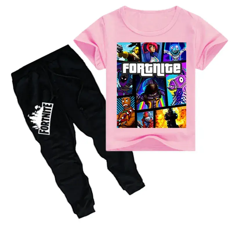 Kids Printed T-Shirt & Pants Set Yellow Black - Image 7