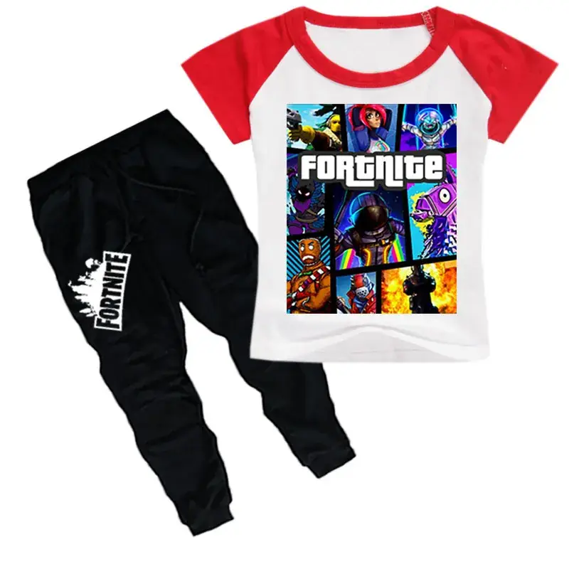 Kids Printed T-Shirt & Pants Set Yellow Black - Image 9