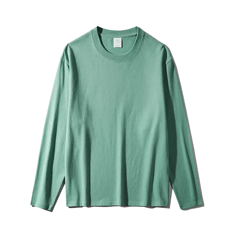 Men Grey Cotton T-Shirt 230g Long Sleeve - Image 19