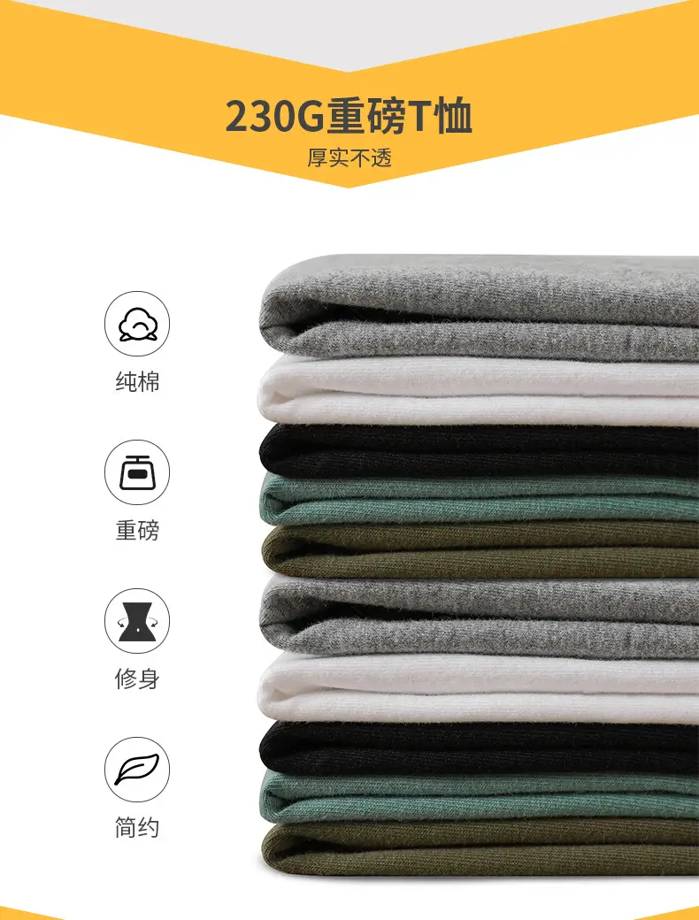 Men Grey Cotton T-Shirt 230g Long Sleeve — feature 8