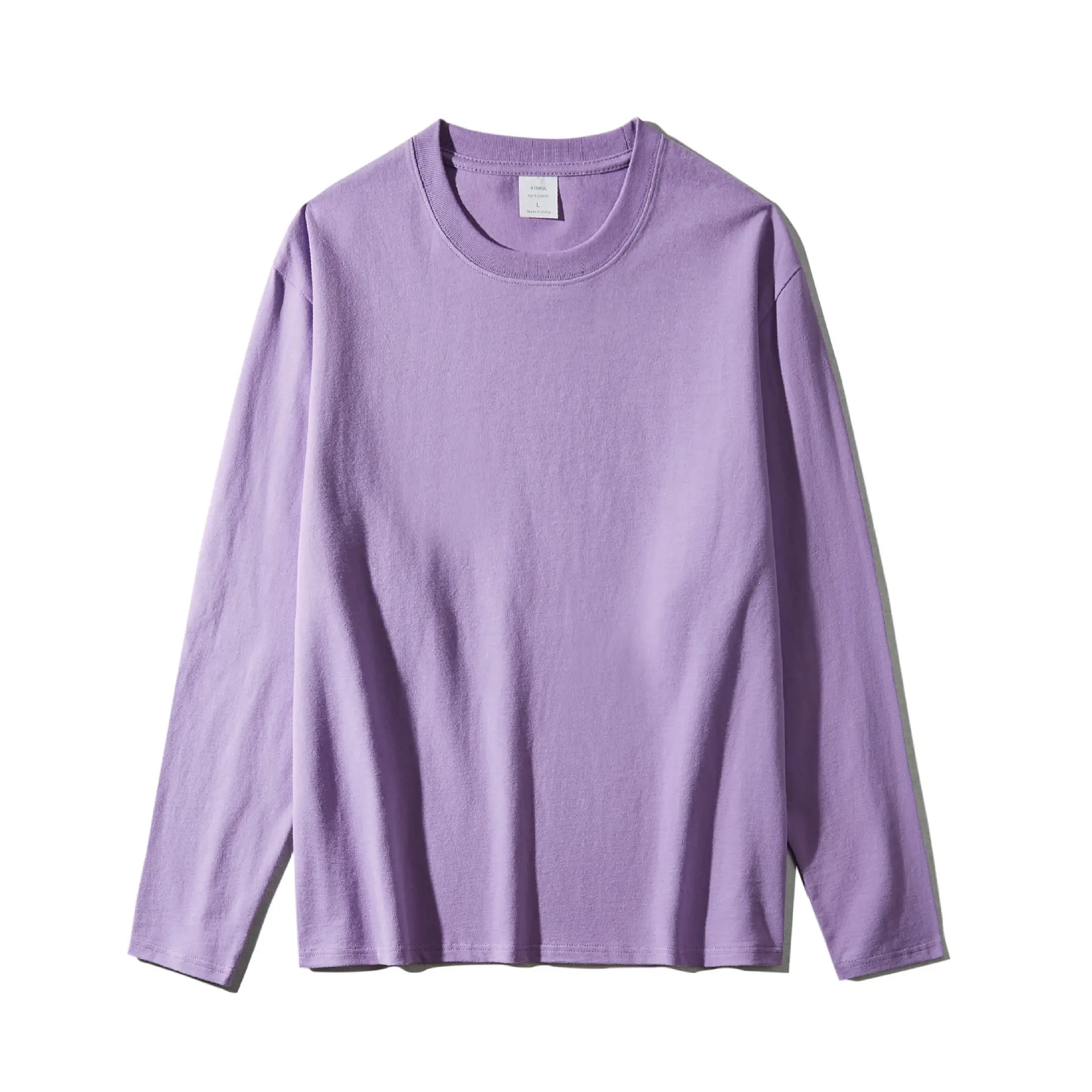 Men Grey Cotton T-Shirt 230g Long Sleeve - Image 13