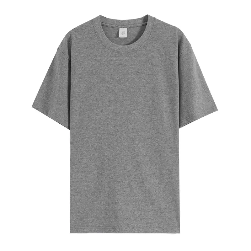 Men Grey Cotton T-Shirt 230g Long Sleeve - Image 3