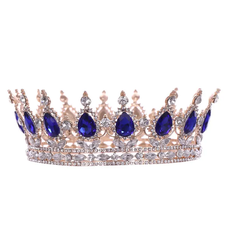 European Princess Bridal Crown with Pink Crystal Full Design — feature 29