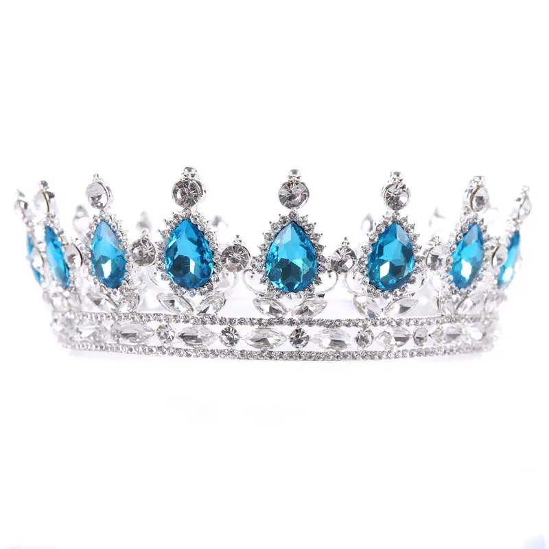 European Princess Bridal Crown with Pink Crystal Full Design — feature 30