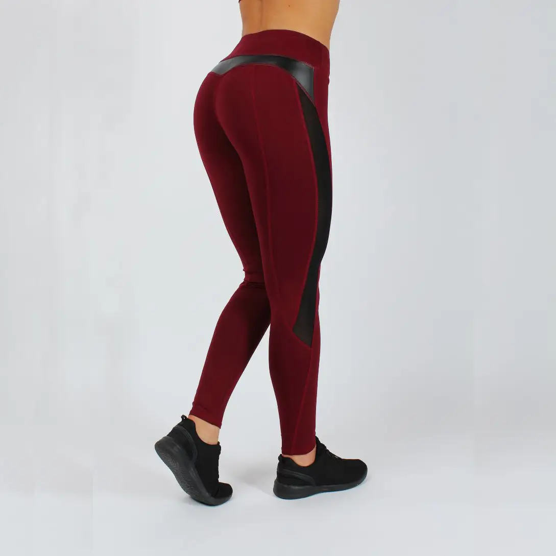 Tight-Fitting Mesh Yoga Pants for Women Gray Black - Image 2