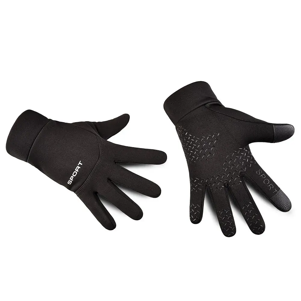 Cycling Gloves Grey Fleece Lined Full Finger Warm — feature 14