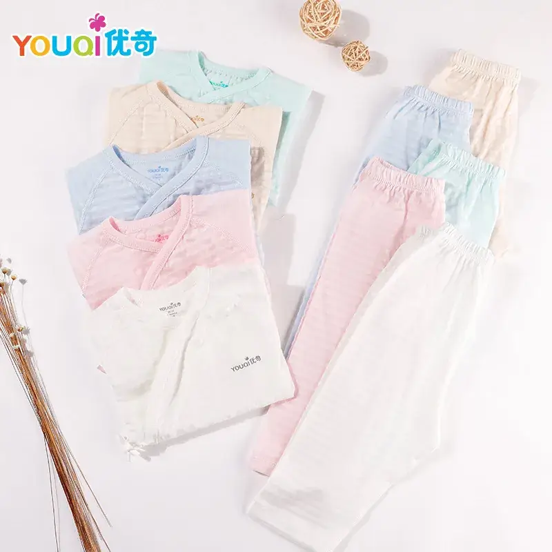 Newborn Baby Underwear Cotton Suit White Light Blue - Image 4