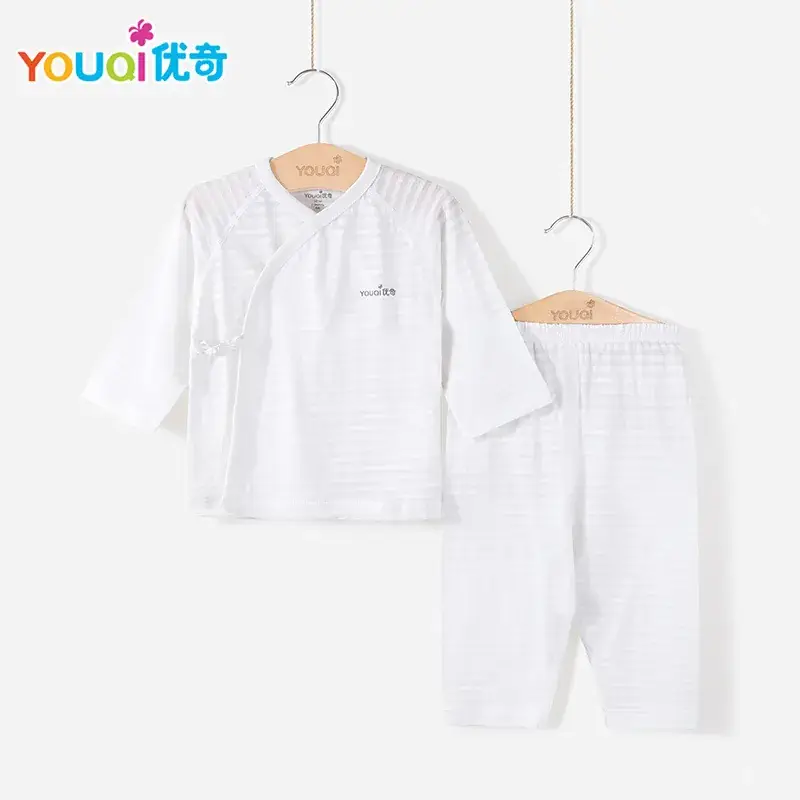 Newborn Baby Underwear Cotton Suit White Light Blue - Image 2