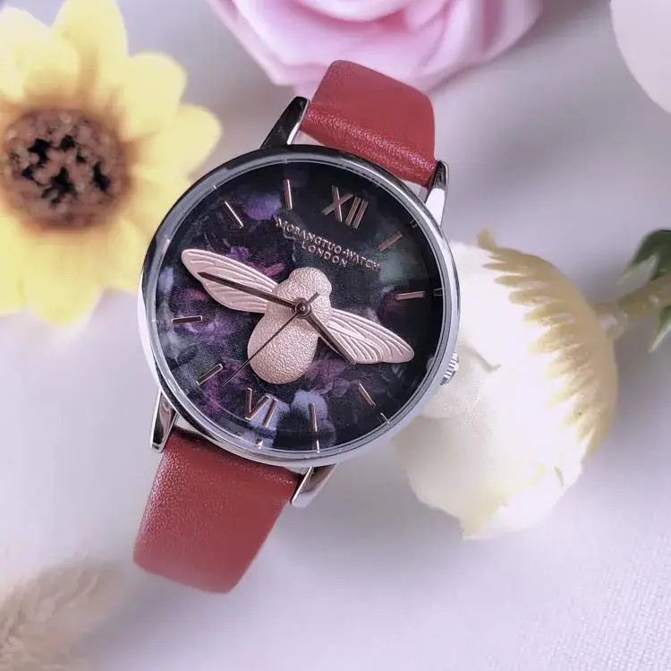 Women's Bee Design Quartz Watch Pink Strap