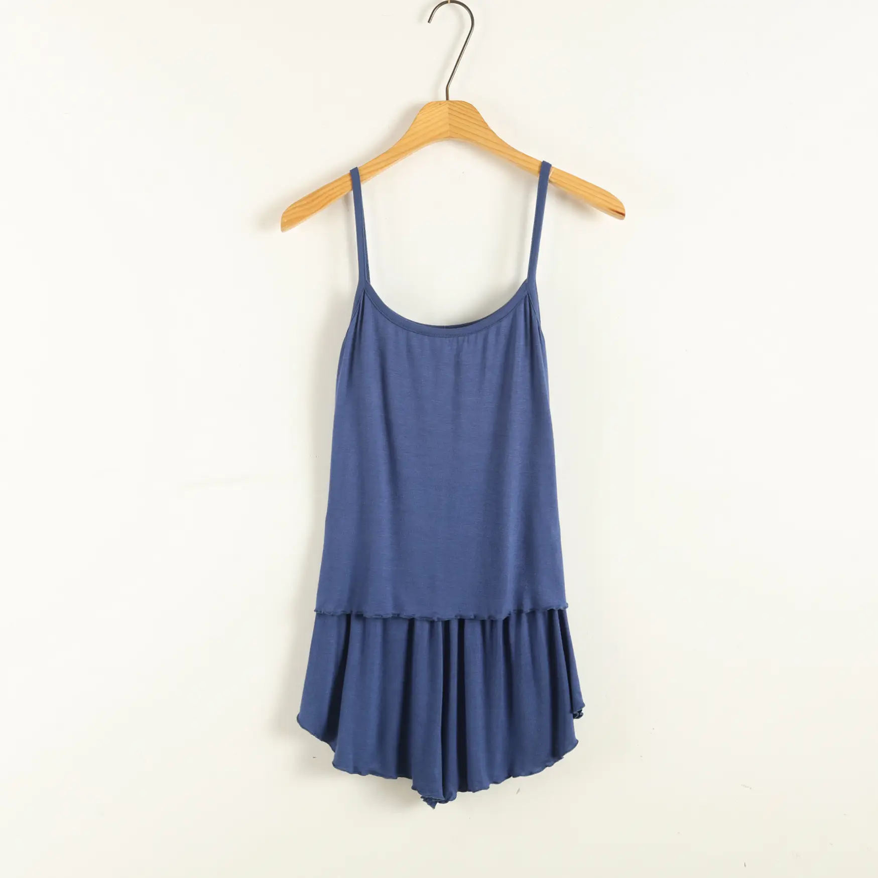 Blue Modal Sleeveless Shorts Set for Women - Image 7
