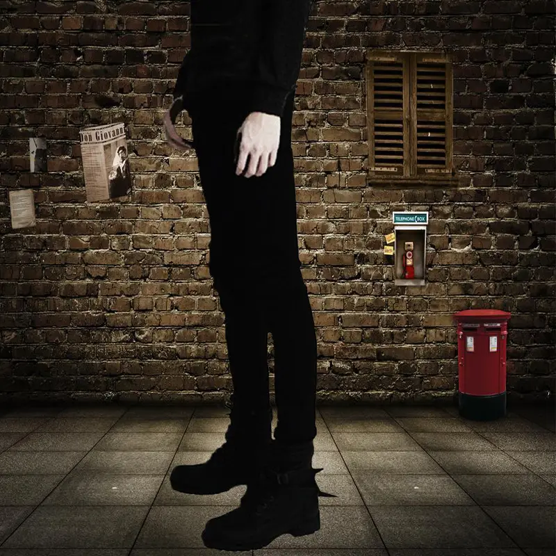 Men Slim Fit Elastic Waist Jeans Black Casual