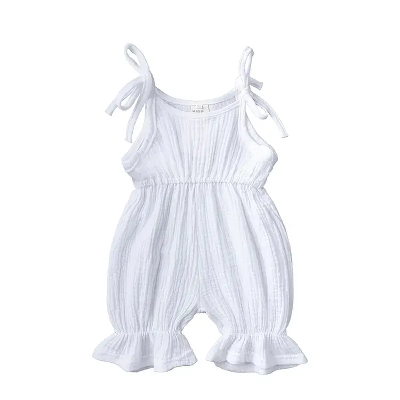Pink Hay Cotton Sleeveless Girls Summer Suit
