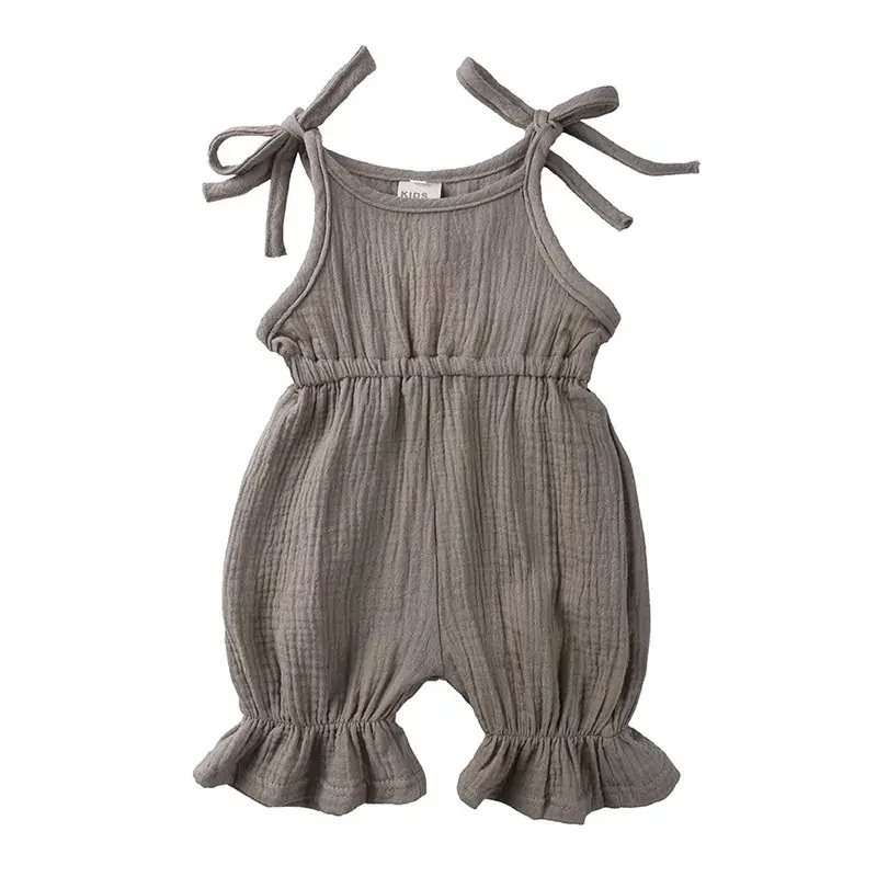 Pink Hay Cotton Sleeveless Girls Summer Suit
