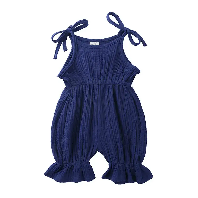 Pink Hay Cotton Sleeveless Girls Summer Suit