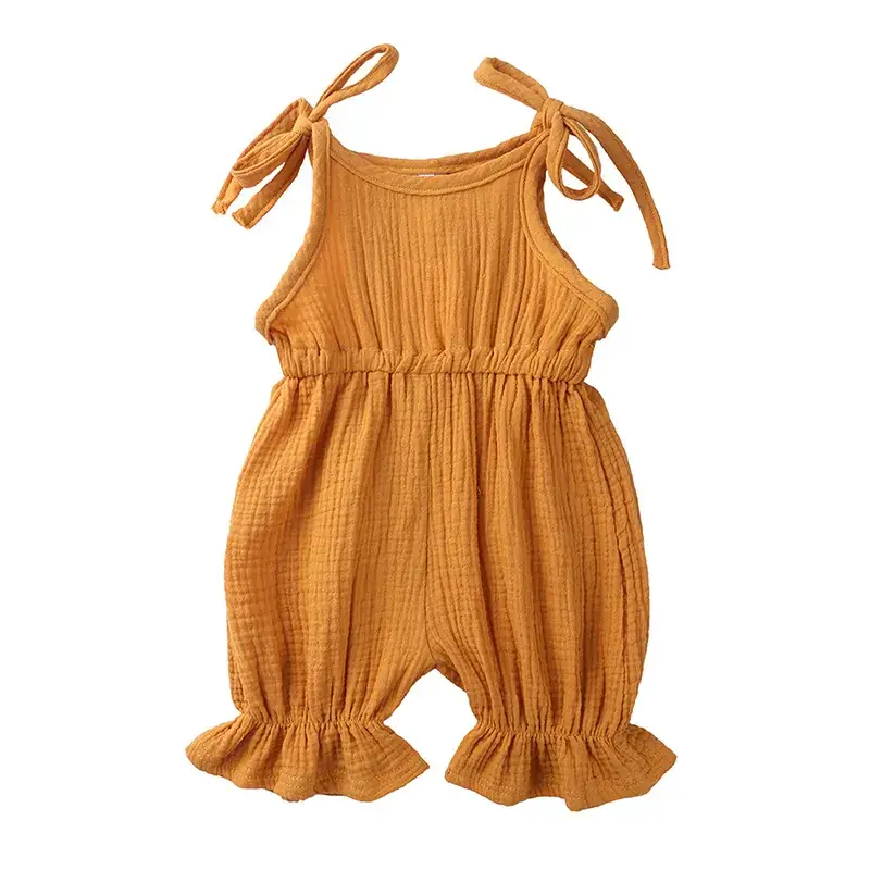 Pink Hay Cotton Sleeveless Girls Summer Suit