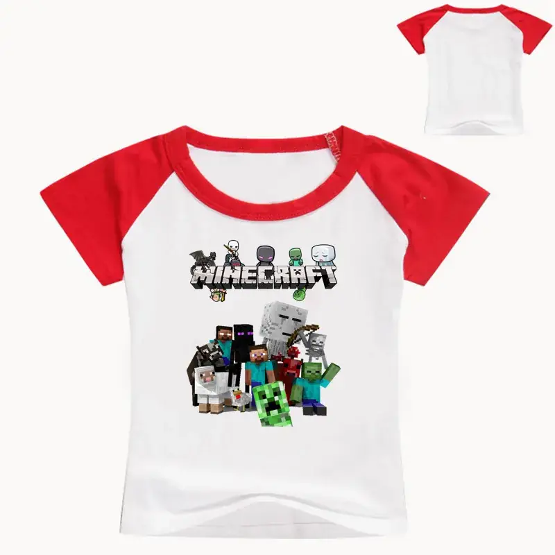 Minecraft T-Shirt Red Medium Large Boys Girls - Image 16