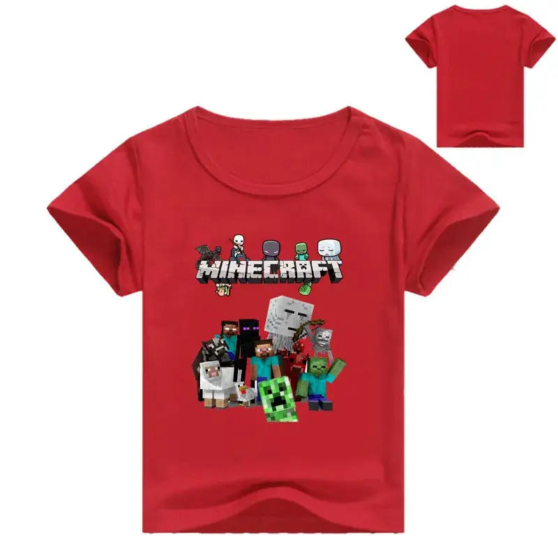 Minecraft T-Shirt Red Medium Large Boys Girls - Image 4