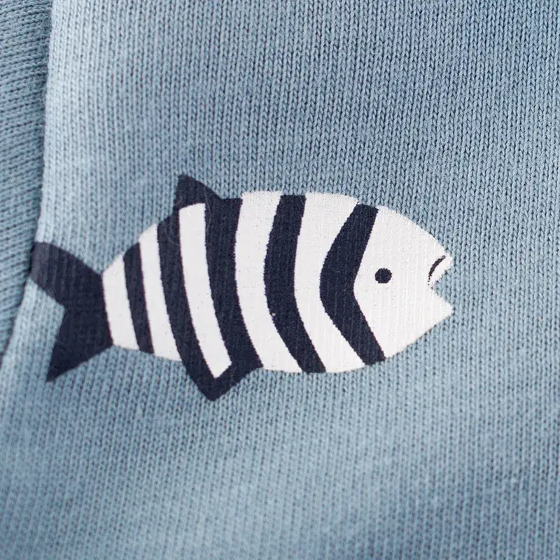 Kids Shark Print T-Shirt Light Blue Short Sleeve - Image 3
