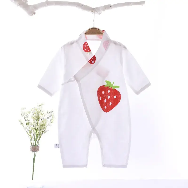 Double Layer Cotton Baby Jumpsuit White Cloud Print - Image 11