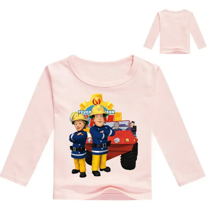 2020 Boys Long Sleeve T-Shirt Cartoon Fire Engine Design - Image 8