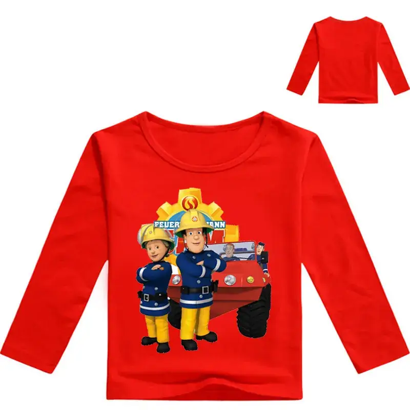 2020 Boys Long Sleeve T-Shirt Cartoon Fire Engine Design - Image 11