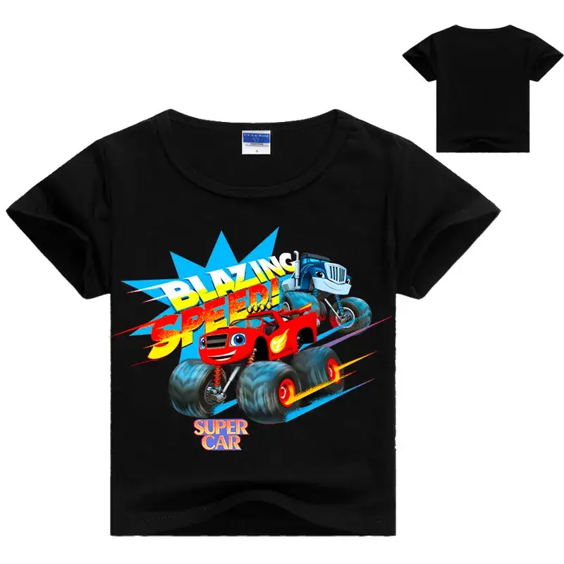 Summer T-Shirt Boys Black White Graphic Print — feature 10