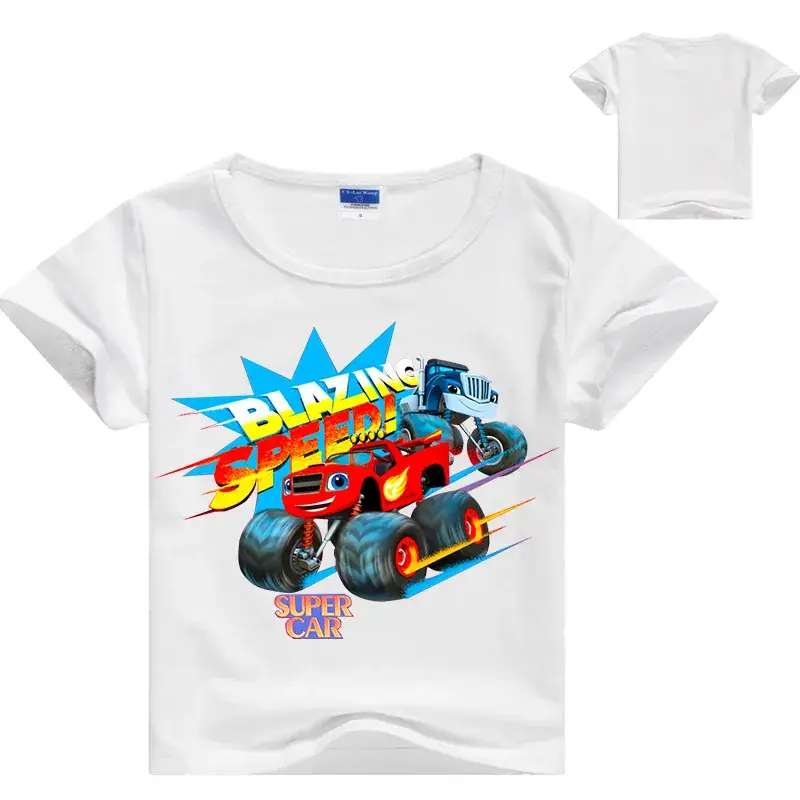 Summer T-Shirt Boys Black White Graphic Print — feature 7