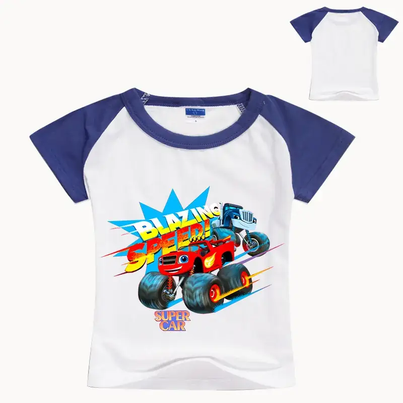 Summer T-Shirt Boys Black White Graphic Print - Image 10