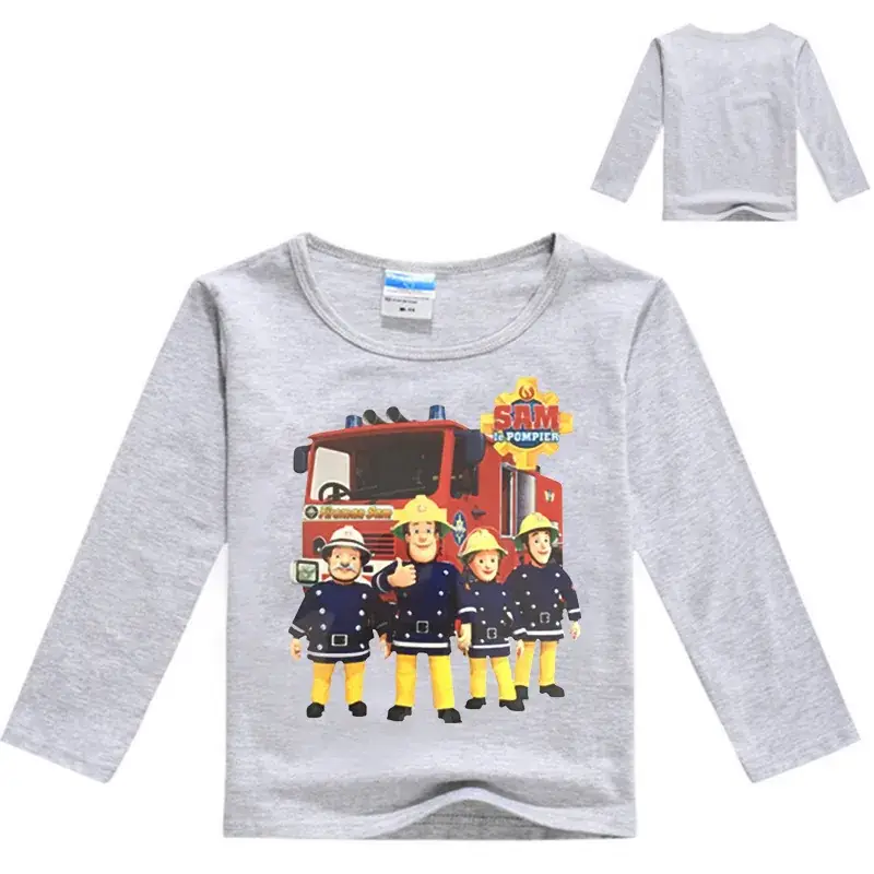 Anime Fire Truck Long Sleeve T-Shirt for Boys Black - Image 10