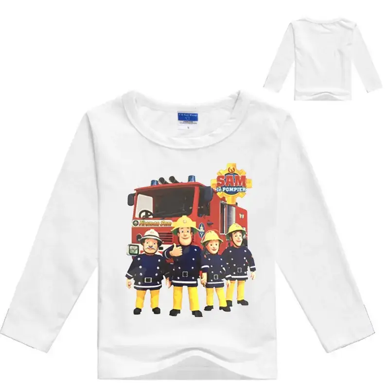 Anime Fire Truck Long Sleeve T-Shirt for Boys Black — feature 8