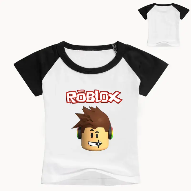 Roblox Printed T-Shirt for Kids Red White Short Sleeve