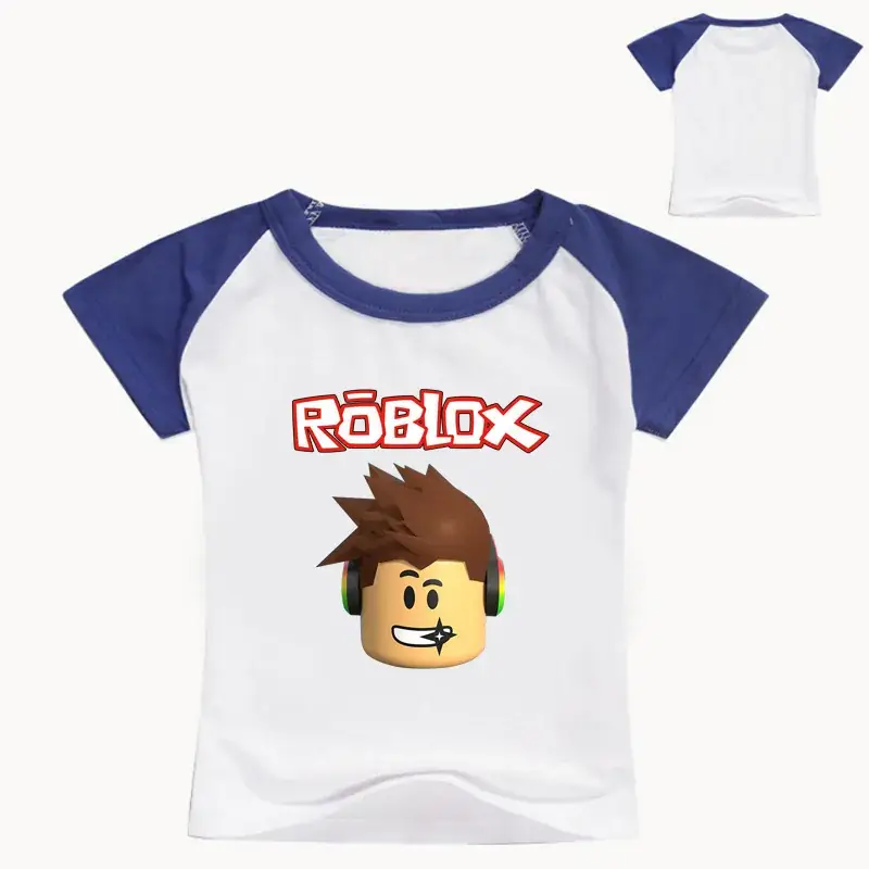 Roblox Printed T-Shirt for Kids Red White Short Sleeve