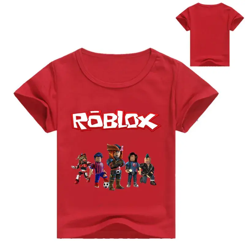 Roblox Cartoon Print Kids T-Shirt White Short Sleeve