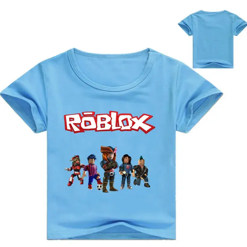 Roblox Cartoon Print Kids T-Shirt White Short Sleeve
