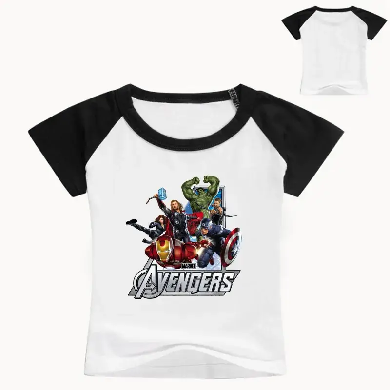 Avengers Graphic T-Shirt for Kids White Red Sleeve - Image 3
