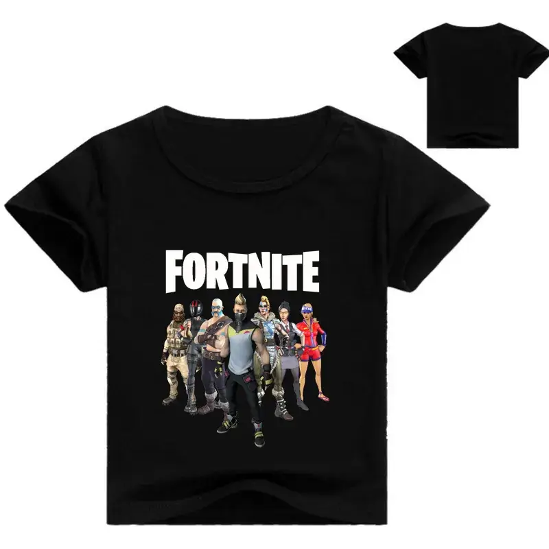2018 Fortnite Kids T-Shirt White Yellow Round Neck